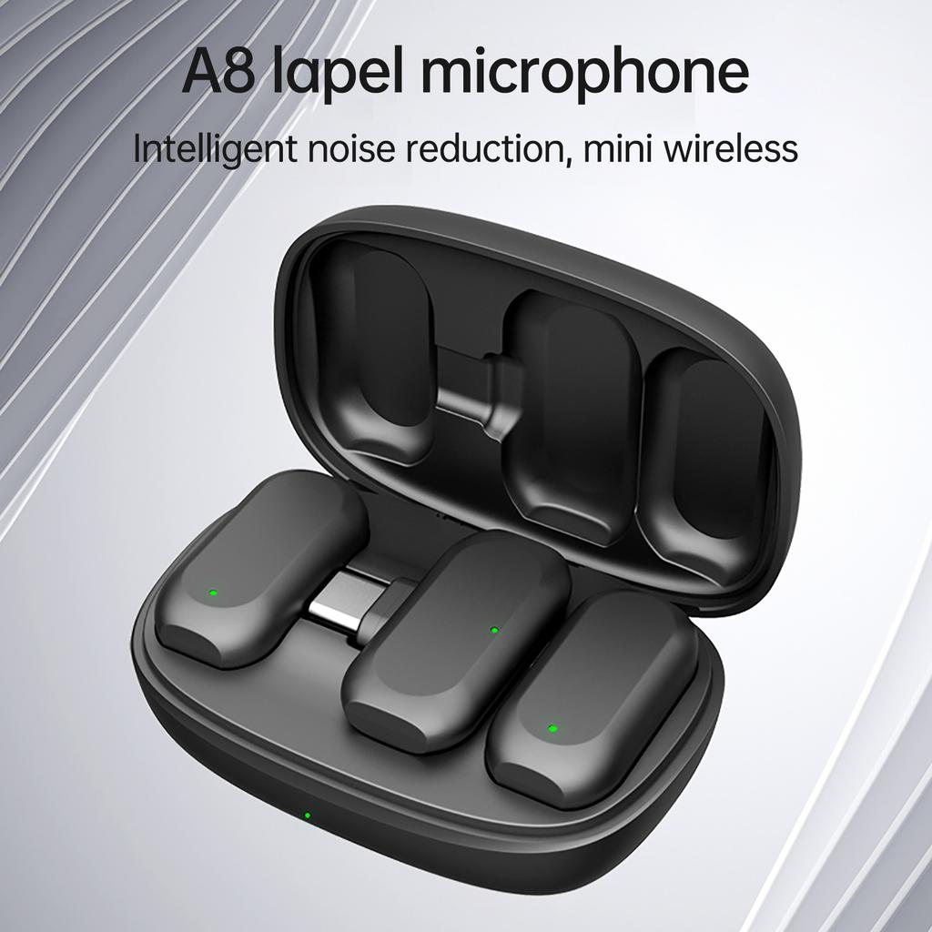 Wireless Lavalier Microphone AI Noise Cancelling High Fidelity for Video Music Singing Recording