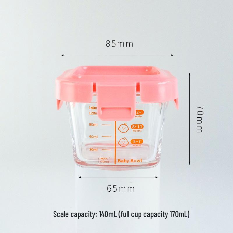 Sealed Glass Baby Food Container: Steamable, Microwaveable Portioning Bowl for Fresh-Keeping & Sampling