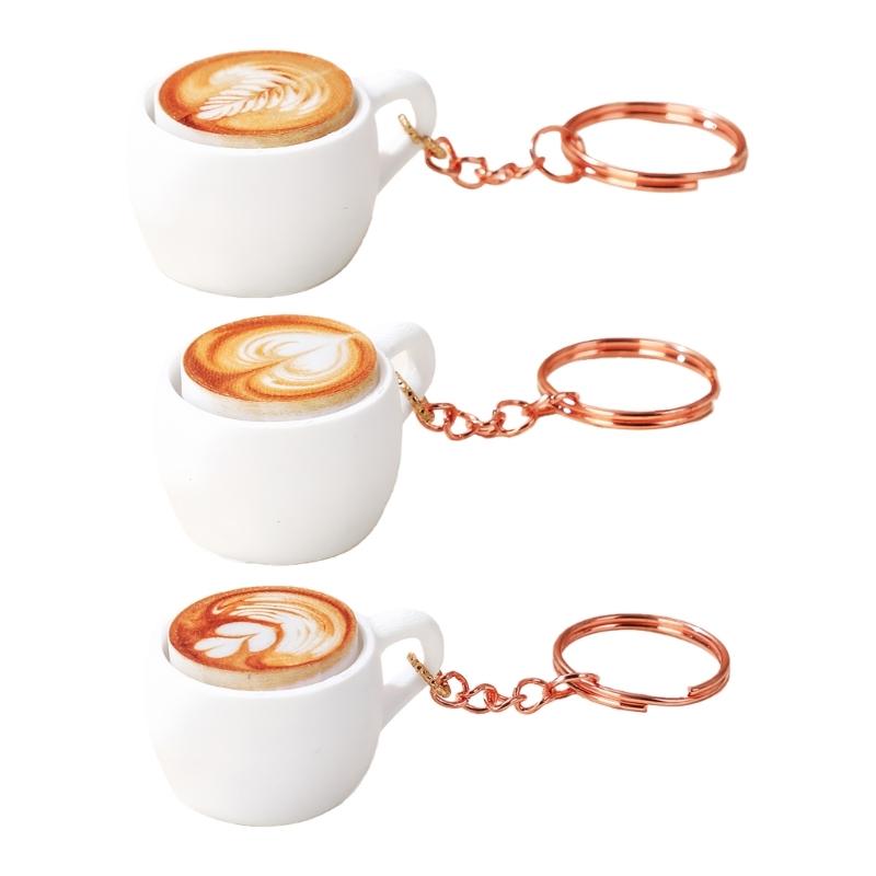 Portachiavi Adorabile Tazza da Caffè con Meccanismo a Pressione per Alleviare lo Stress per il Rilassamento Durante il Lavoro o lo Studio Realizzato in Resina e Lega Premium