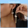 Tassel Geometric Modern Earrings For Women Simple Pearl Design Gold