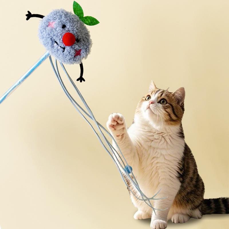 Cartoon Character Plush Bell Tassel Ball Sounding Cat Teaser Wand
