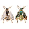 Korean Version Three-dimensional Alloy Enamel Full Drill Insect Bee Brooch Women's Yellow Green Pin Brooch Accessories