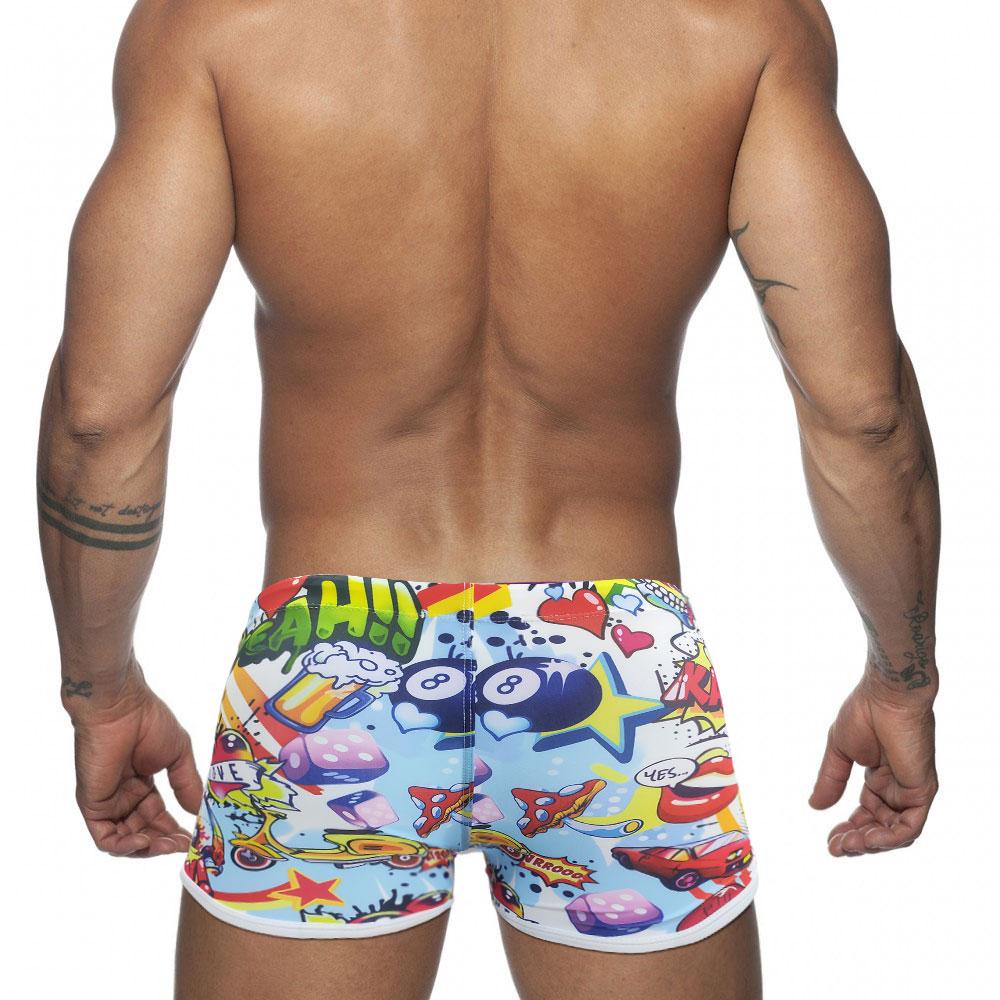 Herren-Badehose, passend für sexy Badebekleidung, Strandkleidung, Bräunen, Surfen, Aufdruck Tigger