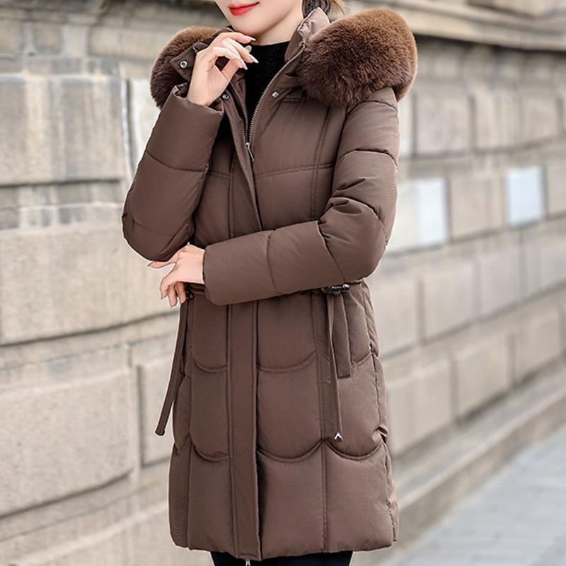 Fashion Female Warm Coat Winter Long Parkas Hooded Faux Fur Collar Loose Thick Women's Jackets