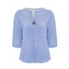 QICED Women's Fashion Casual Solid Color Print 3/4 Sleeves V Neck Blouses & Shirts Unique Design