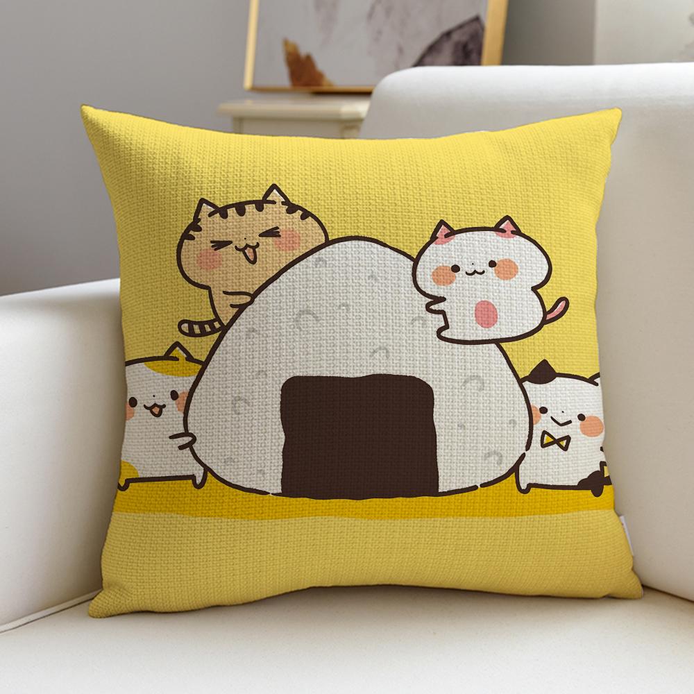 Squishy MMochi Mochi PetsS Cushion Cover Breathable and Skinfriendly Linen Pillowcase Square Removable and Washable Cushion