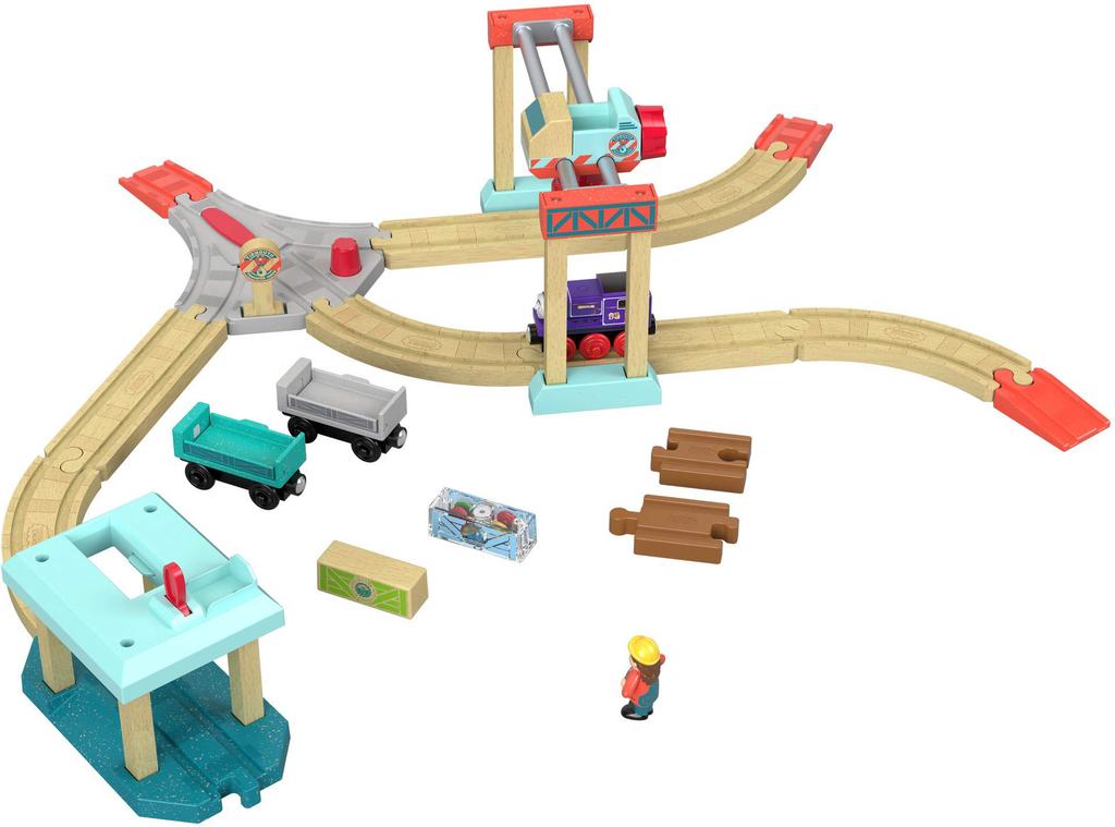 Thomas the Tank Engine Wooden Track Mean Freight Mischievous Freight Cars and Crane Set Wooden Toy GGH31 Series Cars, Charlie's [SFC Certified]
