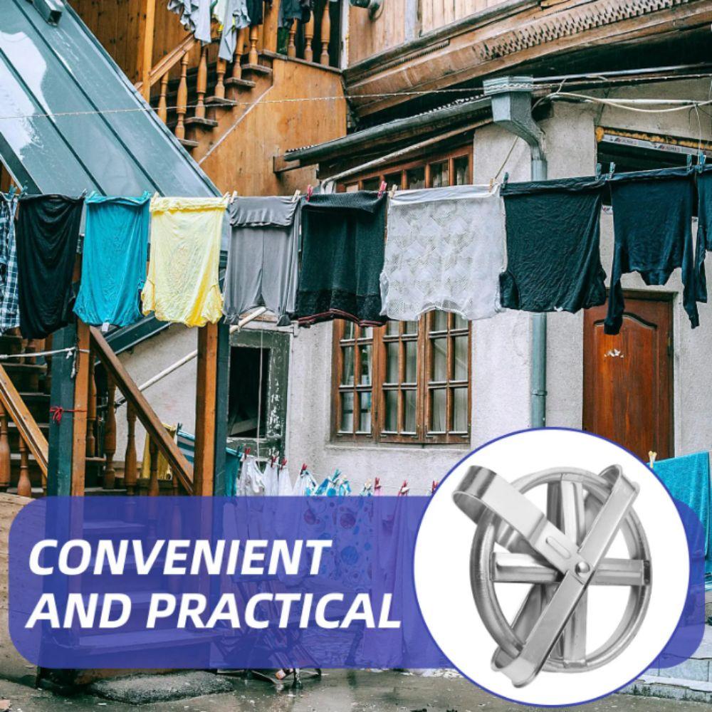 Heavy Duty Deep Groove Pulley Weatherproof Metal Clothes Hanging Rope  Outdoor Laundry Line