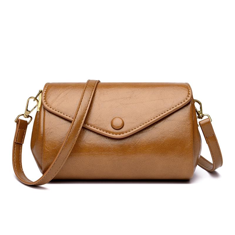 Herbst Damen Umhängetasche aus pflanzlich gegerbtem Leder mit Textur - Modisch, vielseitig, Retro-Design in mehreren Farben.