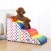 Rainbow Stripe Ladder Dogs Pets Puppy Stairs Beside Sofa Bed Ramp for Dogs Protecting Pet Joint Safety Stairs for Elderly Dogs