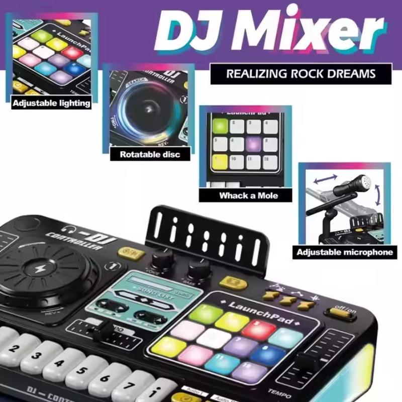 Children Beginner Educational Electric Musical Instruments Keyboard Simulation Multifunction Microphone Dj Mixer Toys for Kids