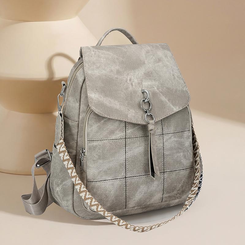 Women's Multifunctional Shoulder Bag PU Large Capacity Travel Backpack