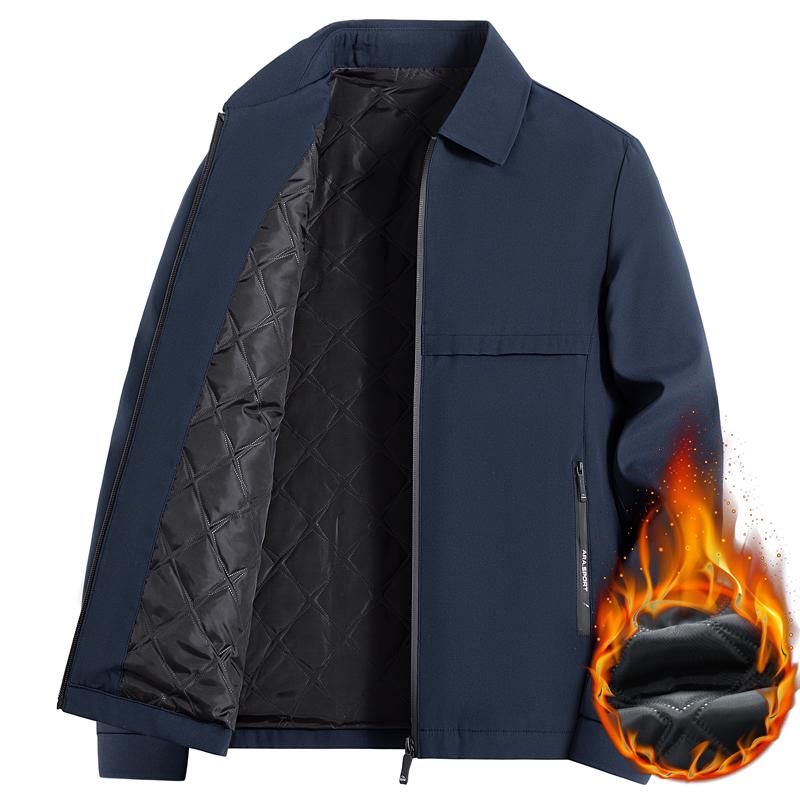 Romon Herren 2025 Winter Verdickte Baumwolljacke - Warme Freizeitjacke für Mittelalte und Ältere