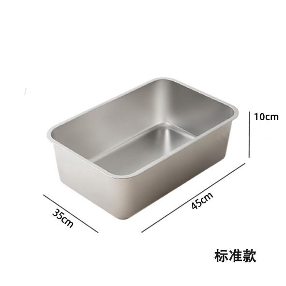

Stainless Steel Jumbo Cat Litter Box Open Top Kitty Toilet Non-Stick Pet Potty Tray Easy To Clean Bedpans for Multiple Cats