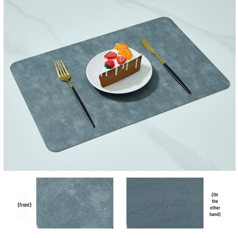 Waterproof Leather & PVC Square Dining Table Mat: Double Layer, Heat-Resistant Western Design for Home & Hotel