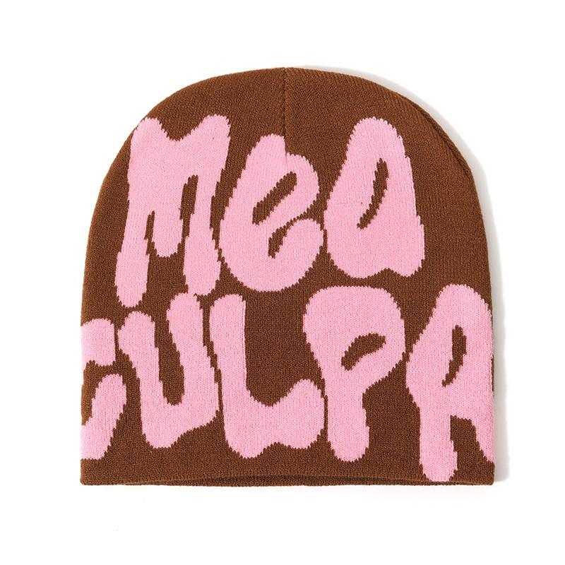 Unisex 100% Acrylic Autumn Winter Custom Jacquard Logo Knitted Beanie Hat Hip Hop Style One Size Fits All