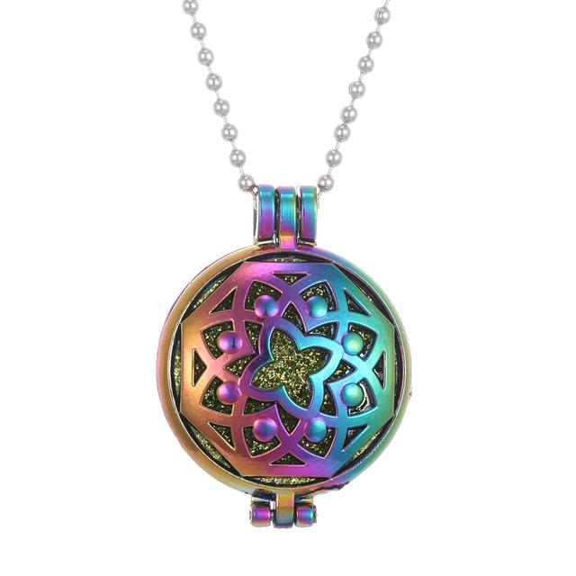 2pcs New Colorful Aromatherapy Necklace Vintage Flower Butterfly Tree Owl Essential Oil Diffuser Necklace Perfume Lockets Pendants