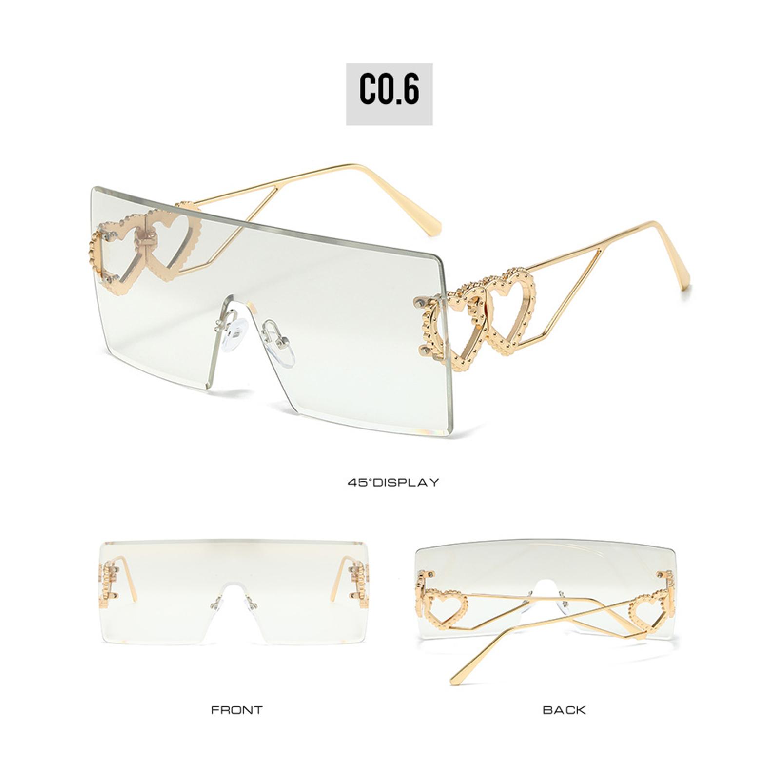 

Conjoined Fashion Heart-Shaped Frameless Sunglasses With Trendy One Size