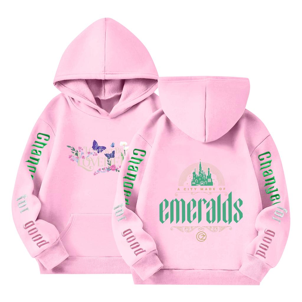 Kinder Langarm Lockerer Pullover Buchstabenaufdruck Kordelzug Kapuzen-Sweatshirt