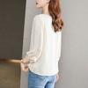 Chiffon Women's Spring Collection Women's Seven Quarter Sleeved Small Shirt French Square Collar Top