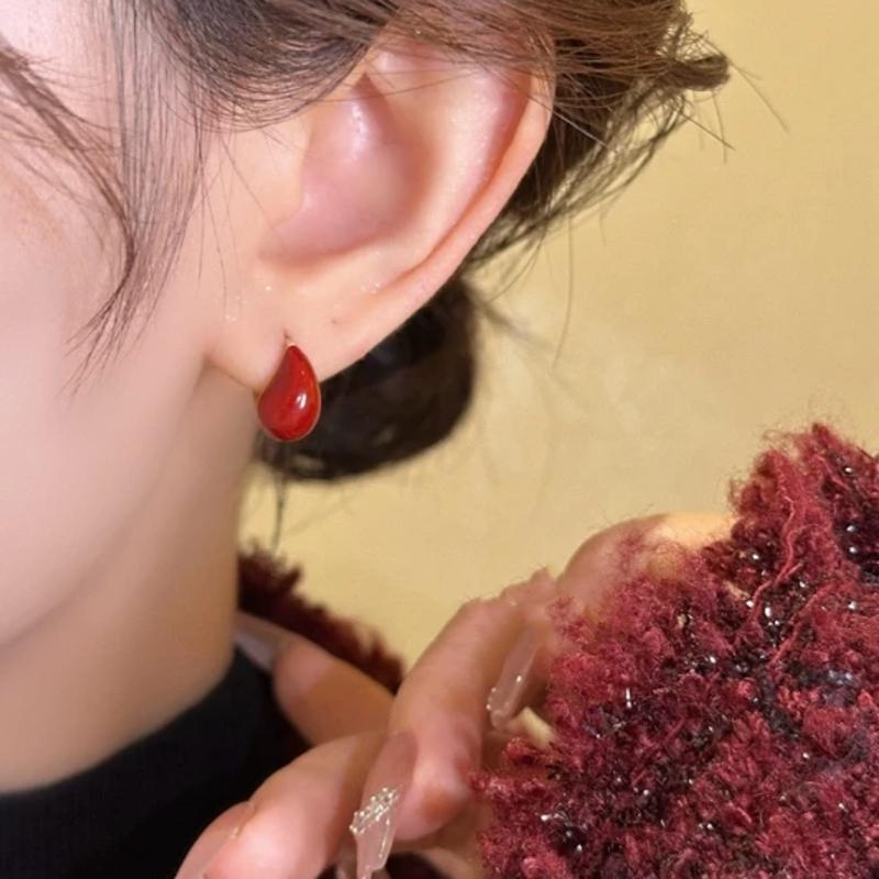 Elegant Water Drop Enamel Earrings - Versatile, Fashionable, and Lightweight