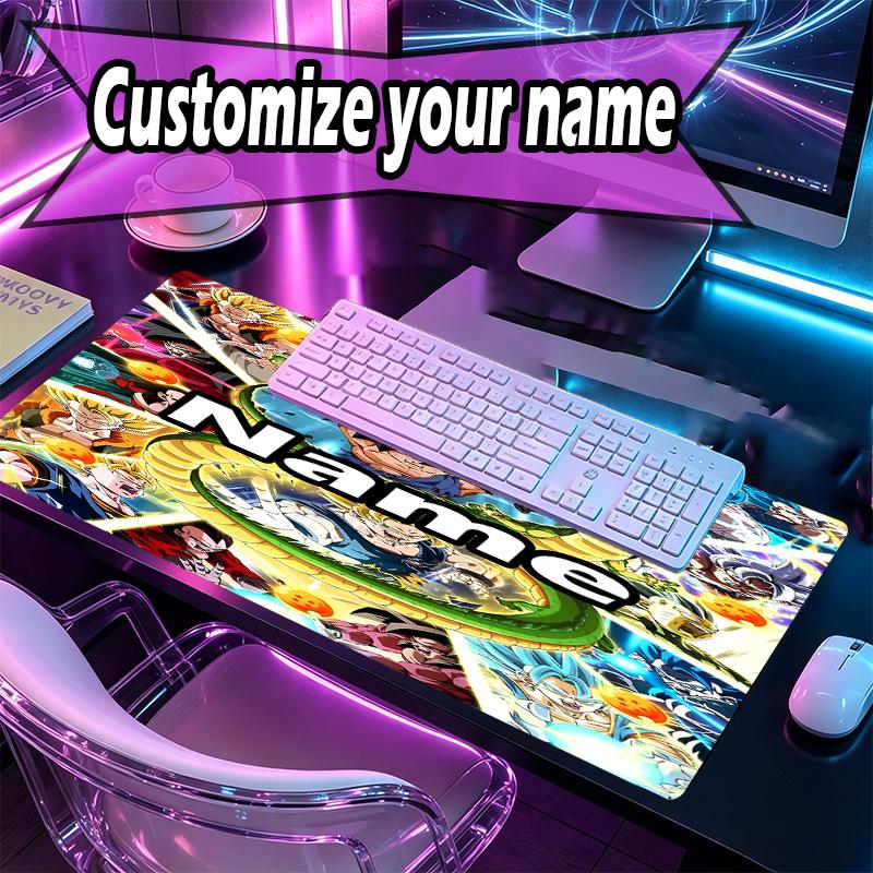 Custom Name Personalized DRAGON BALL Pattern Mousepad, Laptop PC Desk Mat, Decorative Desk Mat for Home Keyboard Pad Gift