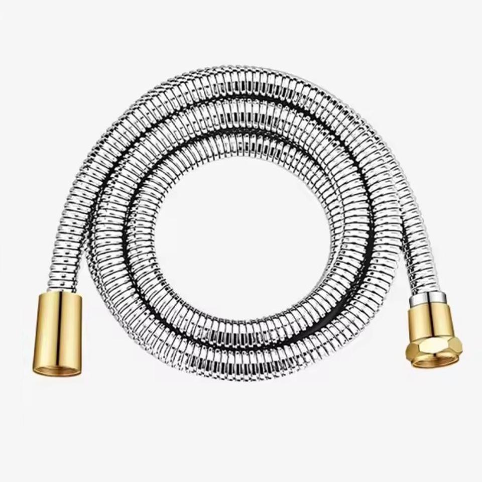 

1.5/2/3M 304 Stainless Steel Shower Pipe High Pressure Explosion-proof Flexible Large Flow Water Hose Bathroom Faucet Accessorie 150cm серебряный