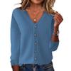 Women's Plus Size Long Sleeve Cardigan - Spring/Summer Lightweight Sweater Jacket