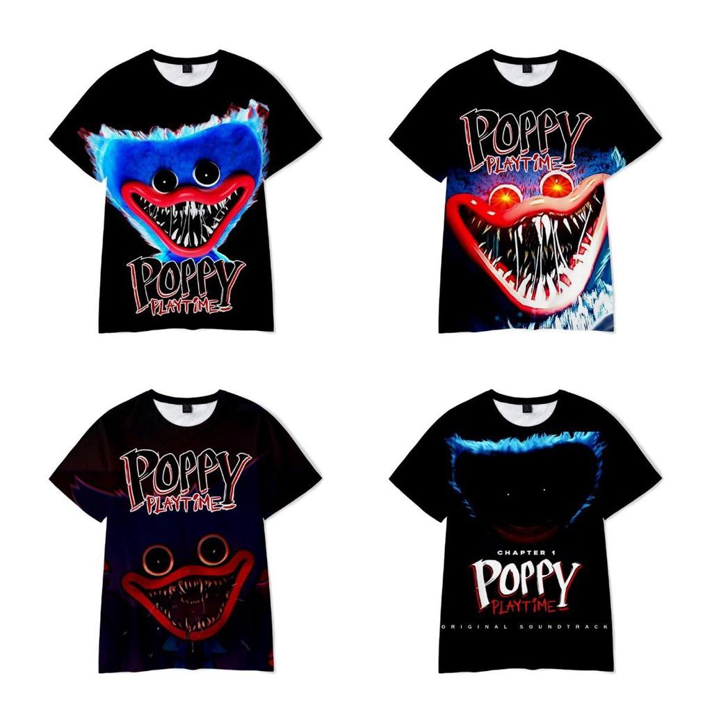 Dziecięcy T-shirt Poppy Playtime Chłopięcy Oddychający Poliestrowy T-shirt Huggy Wuggy Dla Chłopców