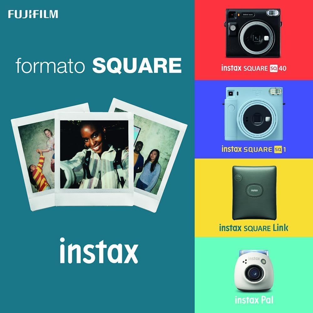 Fujifilm Square Instant Film Variety Pack – Rainbow, Sunset, Monochrome, Black, White, Marble – 5 Styles, 10 Sheets Each – Compatible with Instax Squa