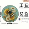 Vintage Metal Wall Art Bee Flowers Waterproof Decor for Restaurant Bar Home