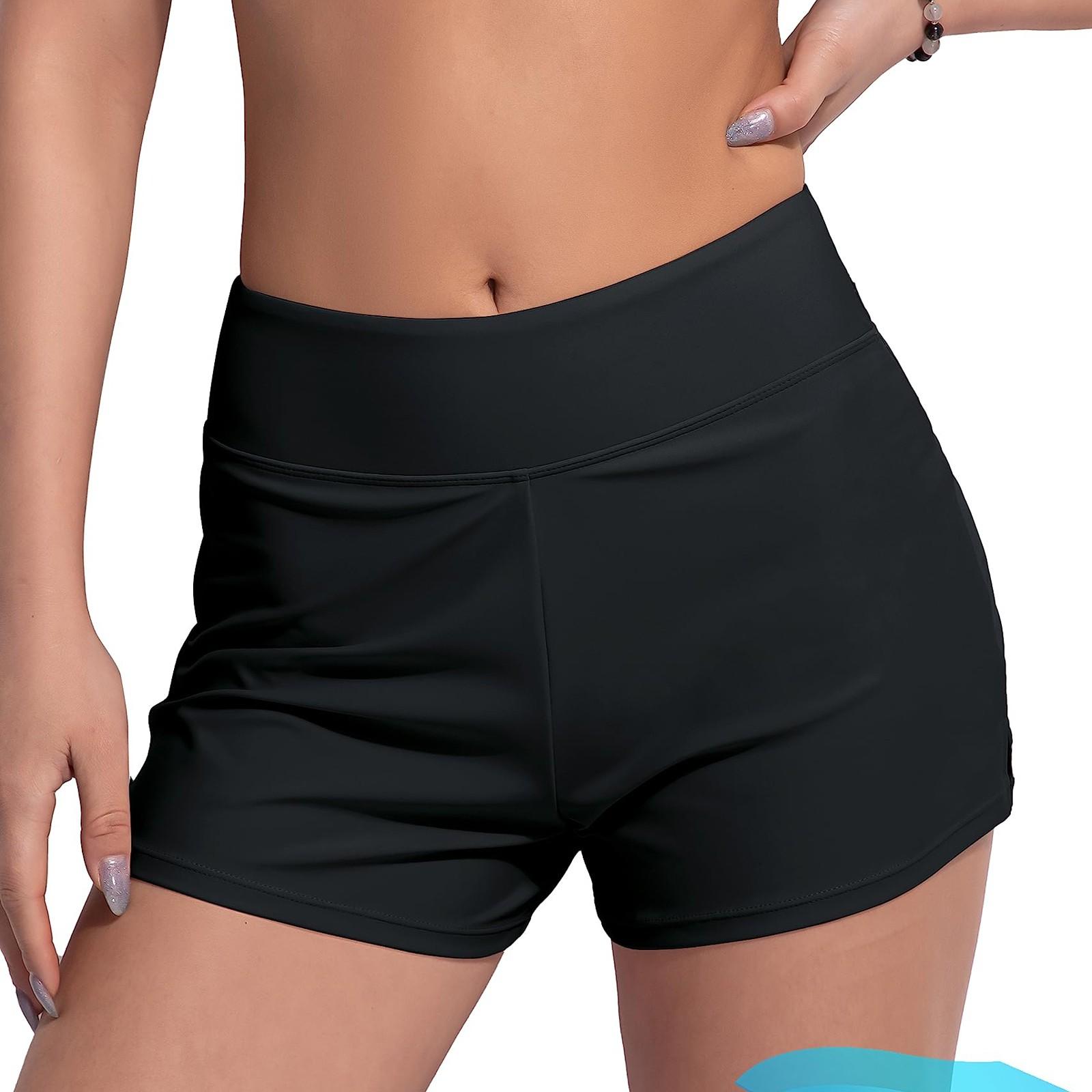 

Женские эластичные брюки для йоги и фитнеса, пляжные брюки для плавания, плоские угловые менструальные физиологические брюки XL чёрный