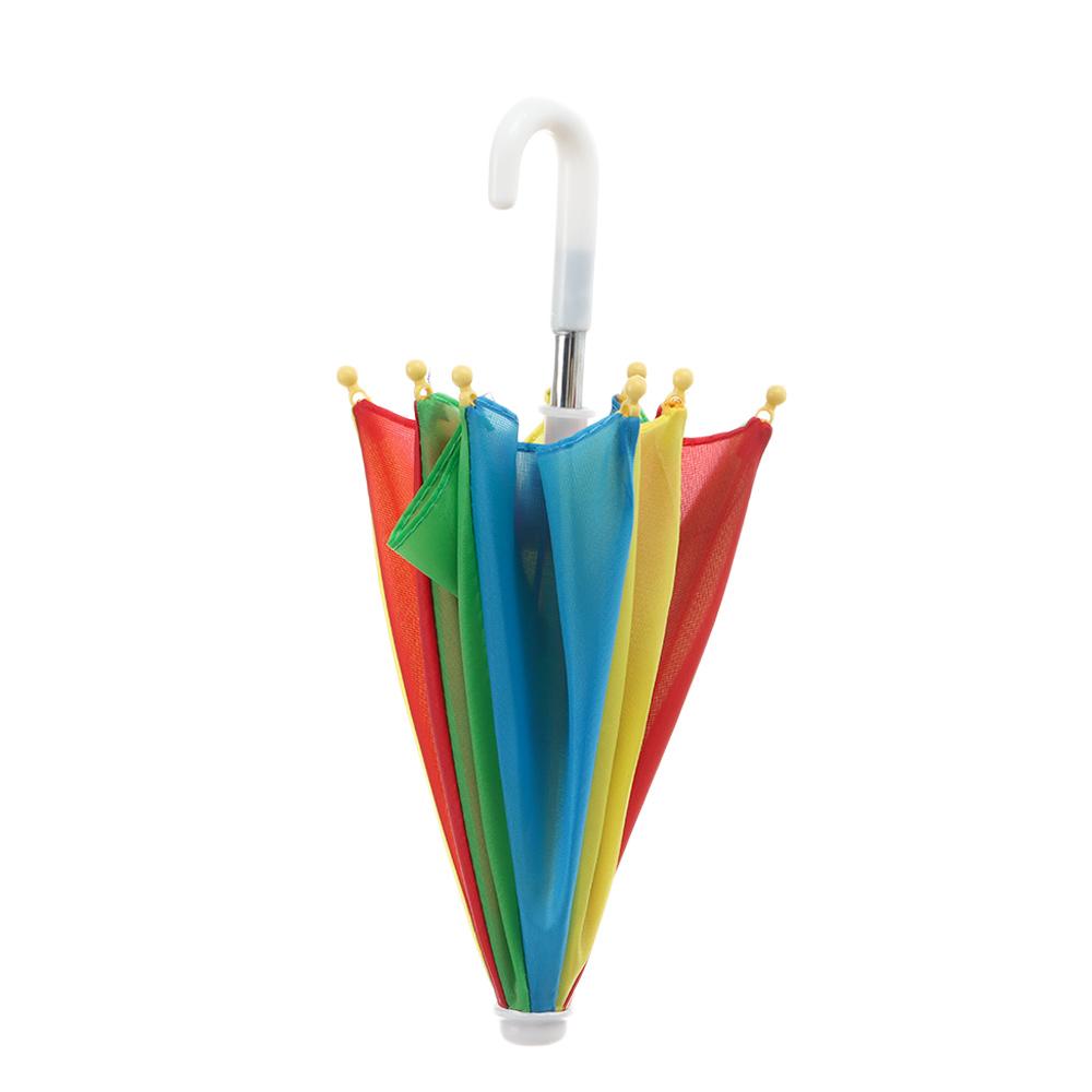 House Supplies Mini Rain Gear Colorful Doll Umbrella Color Matching Patch Dollhouse Accessories