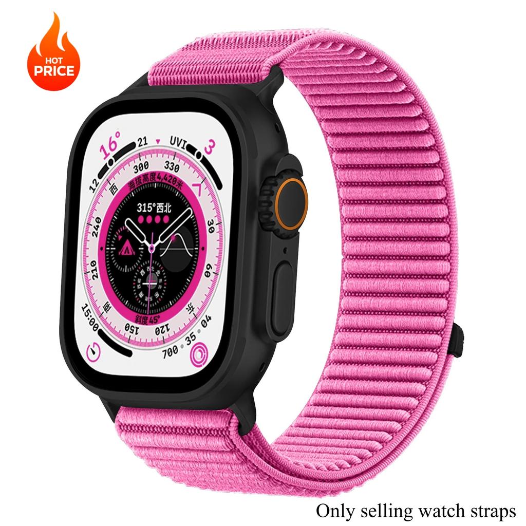 Nylon Sport Strap For Apple Watch Band Ultra3 49mm 46mm 45mm 44mm 41mm 42mm Bracelet iWatch 38 40mm 11 10 9 8 7 6 5 4 SE Braided