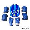 7 stk Sett Barn Gutter Jenter Hjelm Kne Håndleddsbeskytter Albuebeskyttere Barn Sykling Skøyter Sykkelhjelm Beskyttelse Beskytter