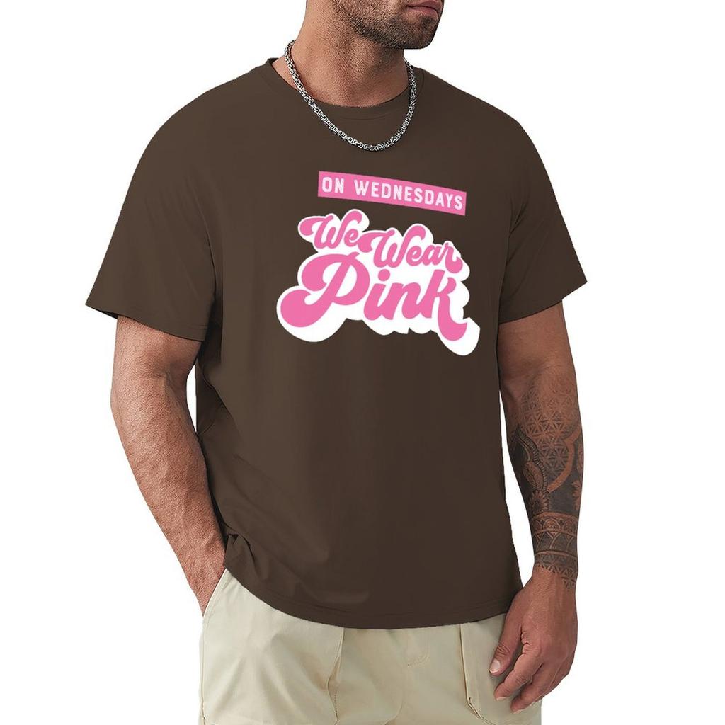 On Wednesdays We Wear Pink T-Shirt Graphic T Shirts Cotton Graphic Tees Plus Size Men Clothing