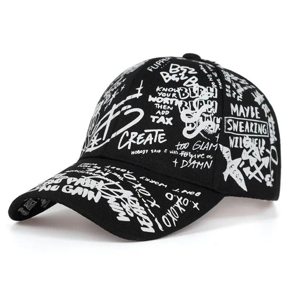 Quick Dry Baseball Caps UV Protection Colorful Graffiti Print Sunscreen Hat Letter Geometry Printing Hip Hop Snapback Hat