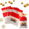 5pcs Pastry Tool Party Santa Claus Elk Cookies Christmas Decor Candy Package Drawstring Gift Bags