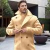 High-Quality Men's British Style Mid-Length Wool Coat - Autumn/Winter