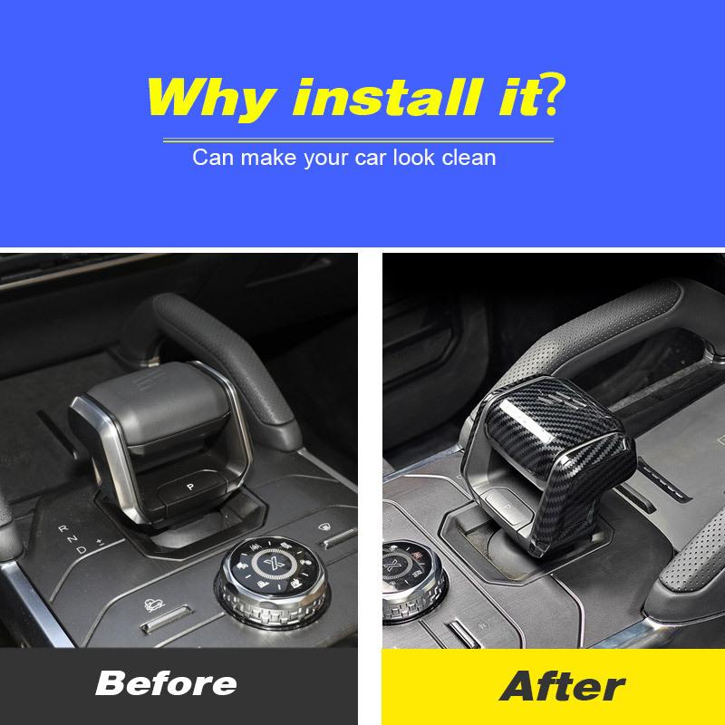 Vtear For Jetour T2 Traveler -2024 Gear Shift Cover Carbon Fiber Style Anti-Scratch ABS Interior Protective Accessories Part