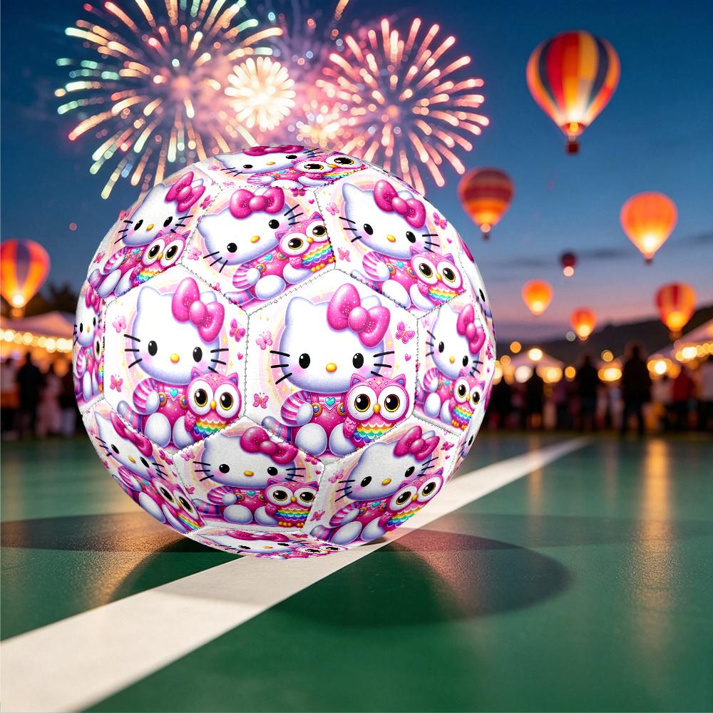 1pc Hello Kitty Pattern Football, Standard Size 5 Soccer Ball Stylish Sport Football for Competition Play and Training