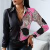 Casual Button Up Leopard Print Long Sleeve Office Shirt Tops Turn Down Collar Women Blouse Fashion 18972