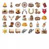 35pcs Playful Saloon Stickers Western Western Stationery Stickers Wild West Decals For Notebook Luggage Mobile Phone Cup