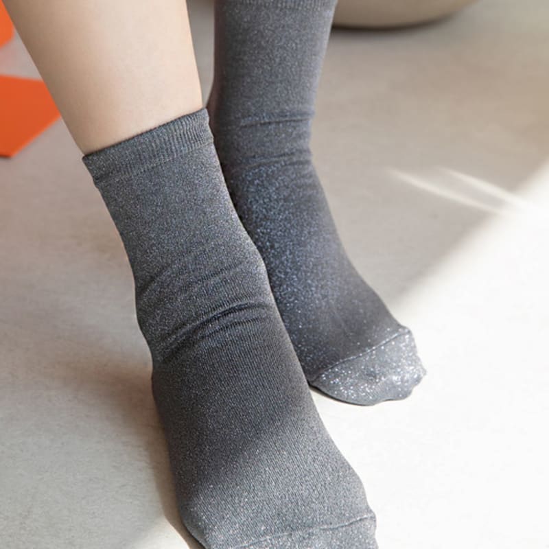 SNOOZY Glitter Sparkly Socks - Grey