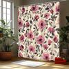 Polyester Shower Curtain - Pink Peony Floral on Soft Cream, Vintage Romantic Aesthetic, Washable & Line Dry, Bathroom Decor