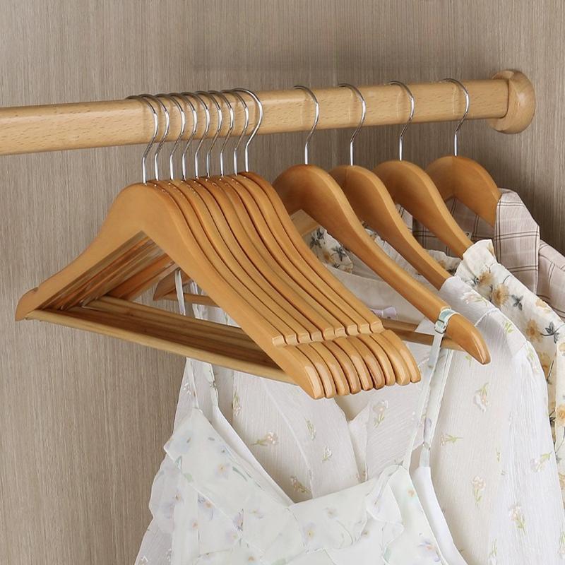 Grucce in Legno per Armadio Confezione da 5/10/15, Gruccia in Legno per Adulti Durevole per Vestiti Pantaloni e Giacche, Porta Abiti di Alta Qualità