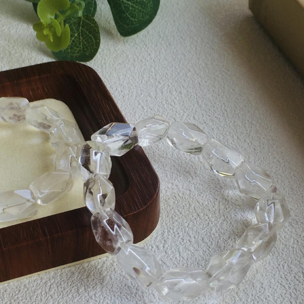 Natuurlijk wit kristal freeform tondeuse kraal facet geslepen armband Onregelmatige Witte Kristal Armband