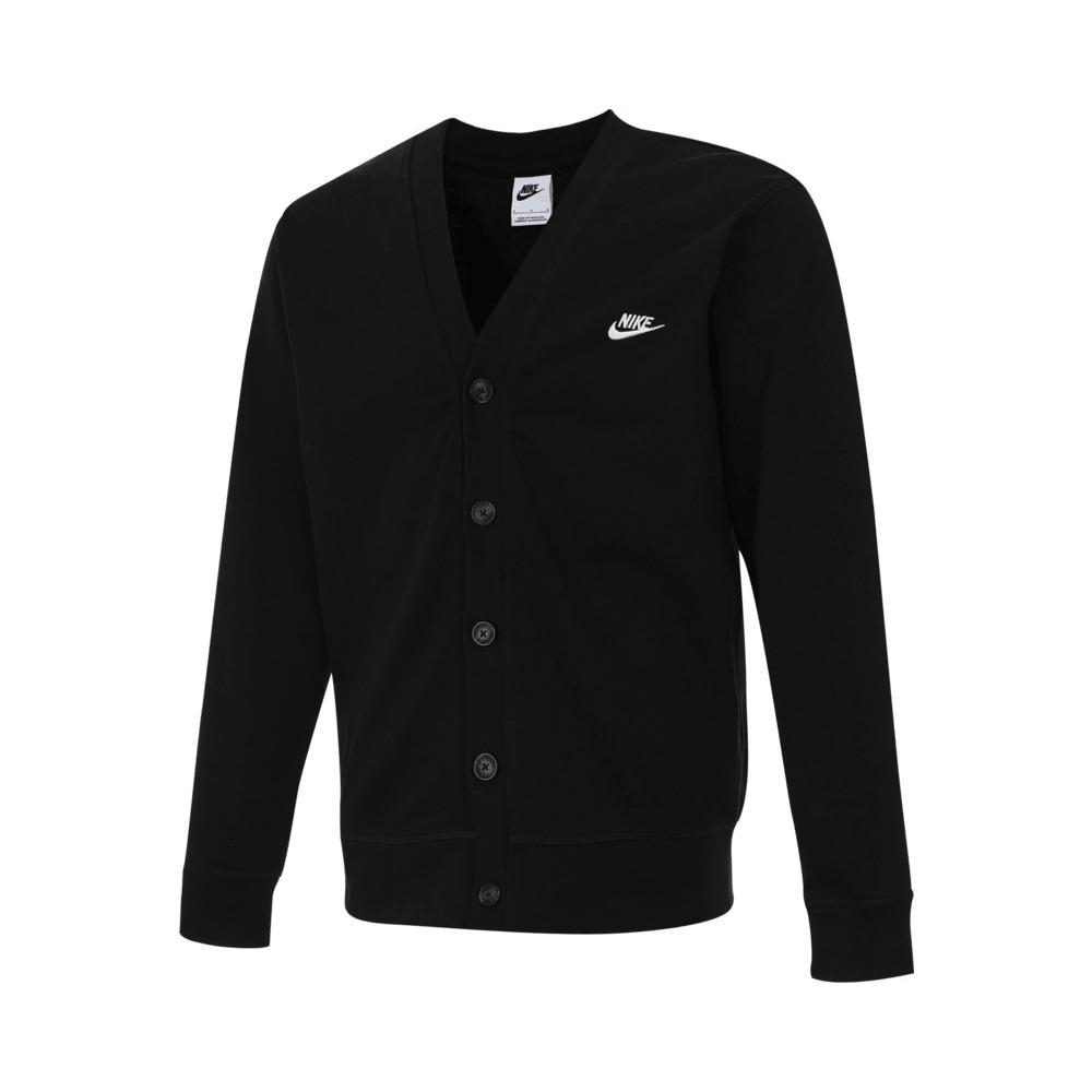 Nike Club Fairway Cardigan Fashionable Versatile Long Sleeve Jacket Men Jacket Black FZ9114-010