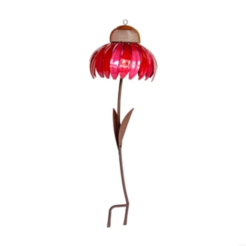 Y5JC Outdoor Stakes Bird Feeder Red Hummingbird Feeders Large Coneflower