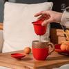 Edenus Dragon Master Ceramic Office Tea Cup with Vermilion Glaze